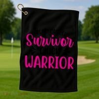 Breast Cancer Survivor Chick Warrior Golf Towel thumb 1