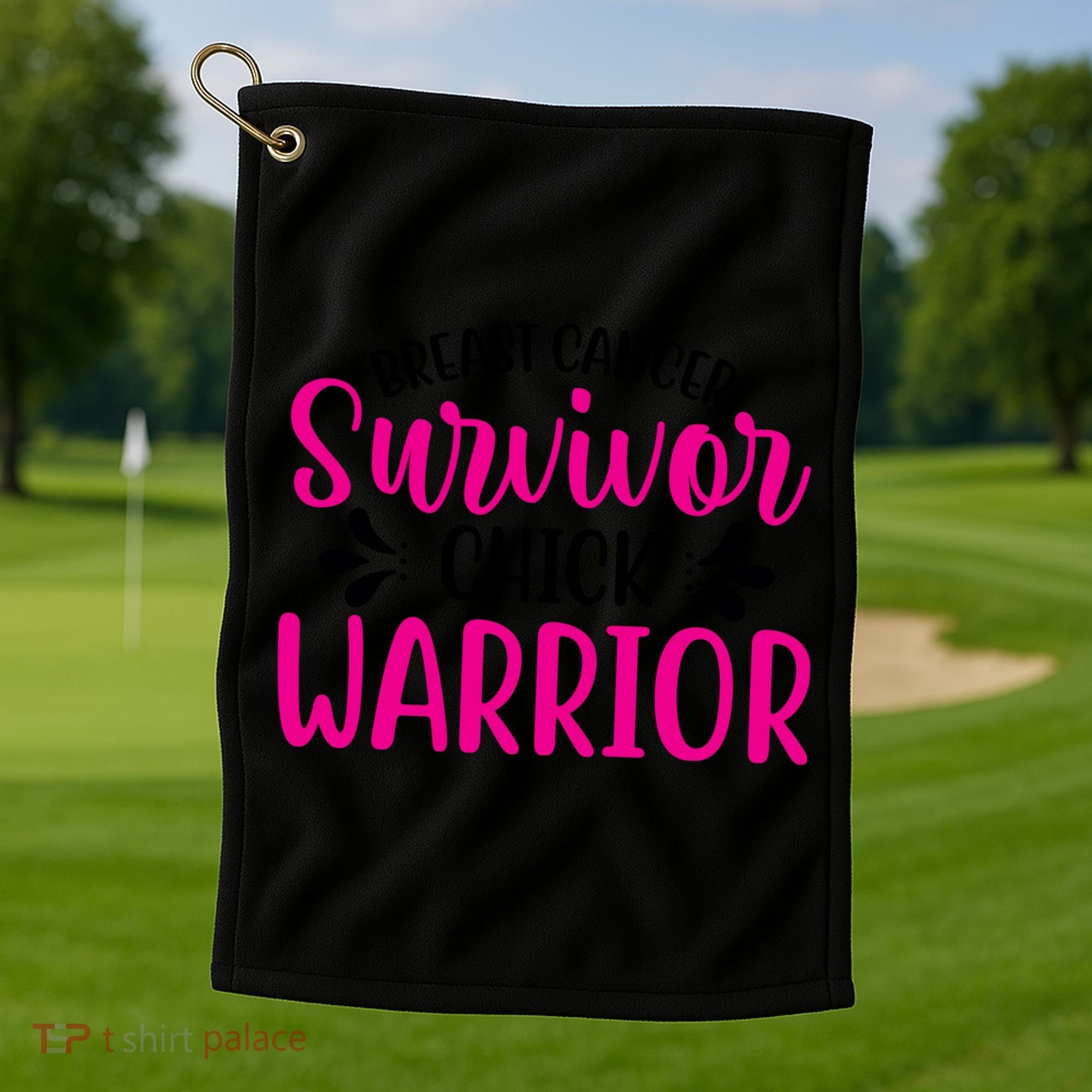 Breast Cancer Survivor Chick Warrior Golf Towel