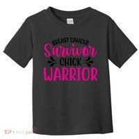 Breast Cancer Survivor Chick Warrior Toddler T-Shirt thumb 0