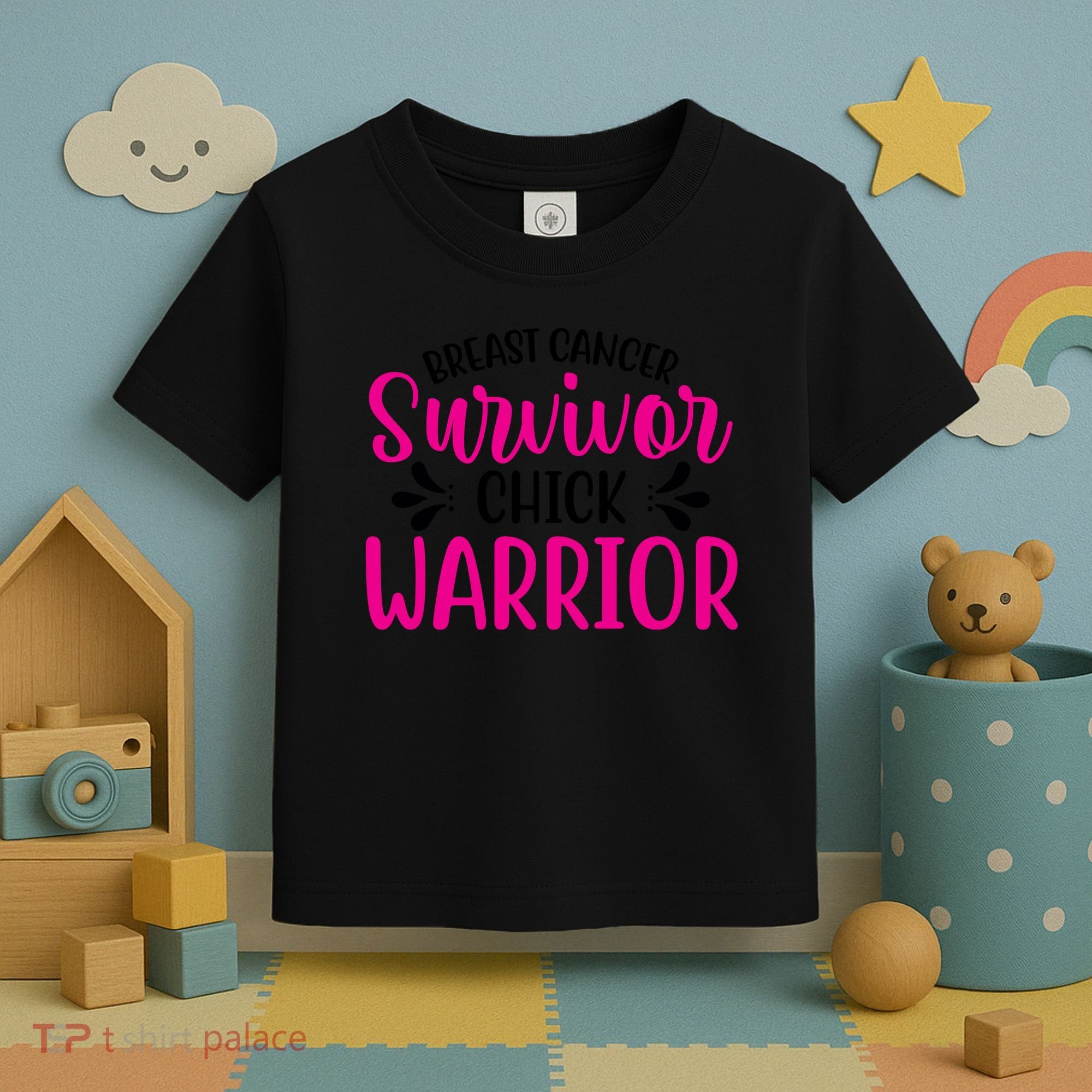 Breast Cancer Survivor Chick Warrior Toddler T-Shirt