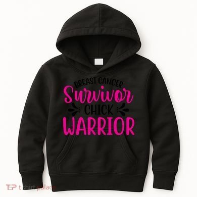 Breast Cancer Survivor Chick Warrior Kids Hoodie