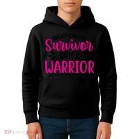 Breast Cancer Survivor Chick Warrior Kids Hoodie thumb 4