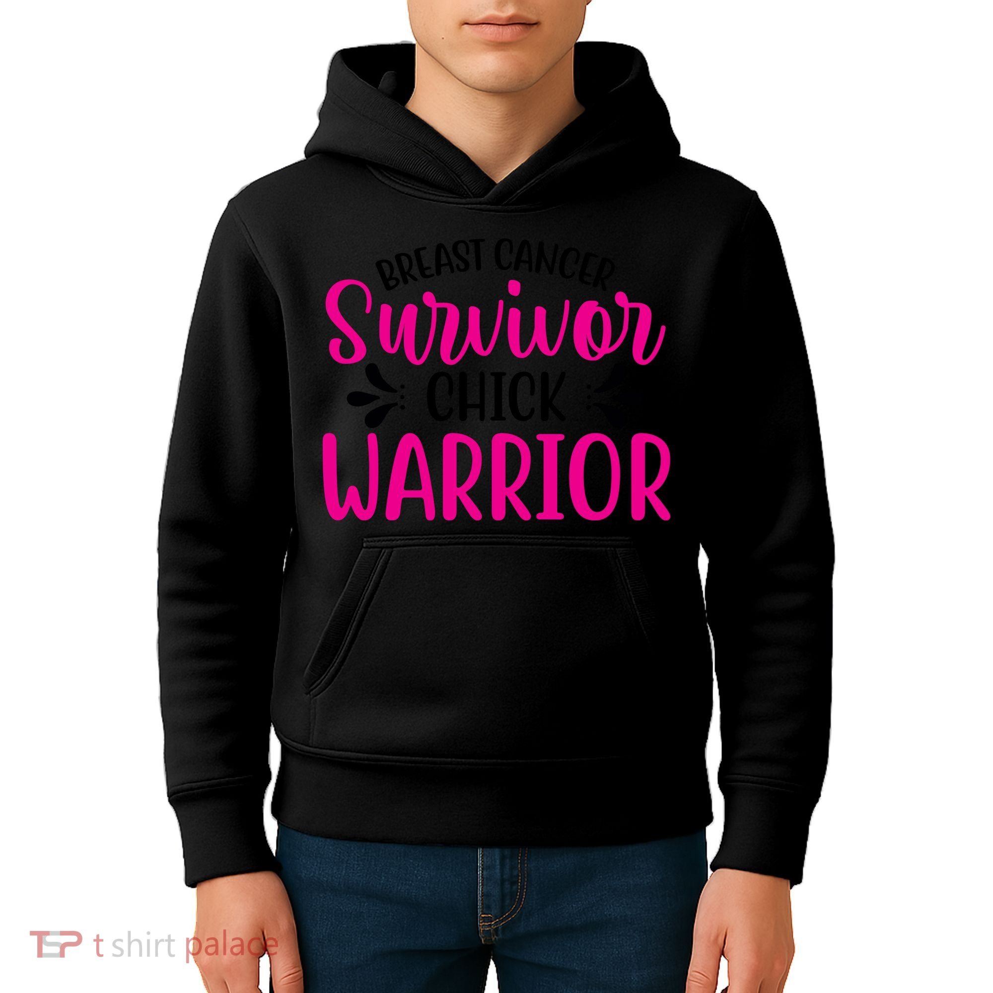 Breast Cancer Survivor Chick Warrior Kids Hoodie