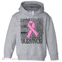 Breast Cancer Survivor Fighter Pink Ribbon Strong Toddler Hoodie thumb 0