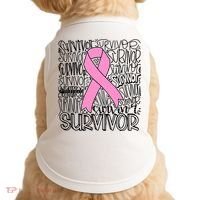 Breast Cancer Survivor Fighter Pink Ribbon Strong Doggie Tank thumb 0
