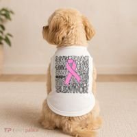 Breast Cancer Survivor Fighter Pink Ribbon Strong Doggie Tank thumb 2