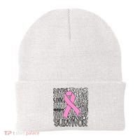 Breast Cancer Survivor Fighter Pink Ribbon Strong Beanie thumb 0