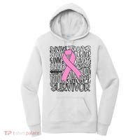 Breast Cancer Survivor Fighter Pink Ribbon Strong Women's Hoodie thumb 0