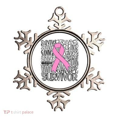 Breast Cancer Survivor Fighter Pink Ribbon Strong Ornament