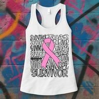Breast Cancer Survivor Fighter Pink Ribbon Strong Women's Tank Top thumb 3