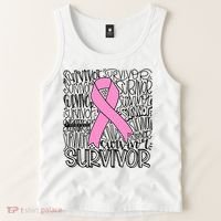 Breast Cancer Survivor Fighter Pink Ribbon Strong Tank Top thumb 2