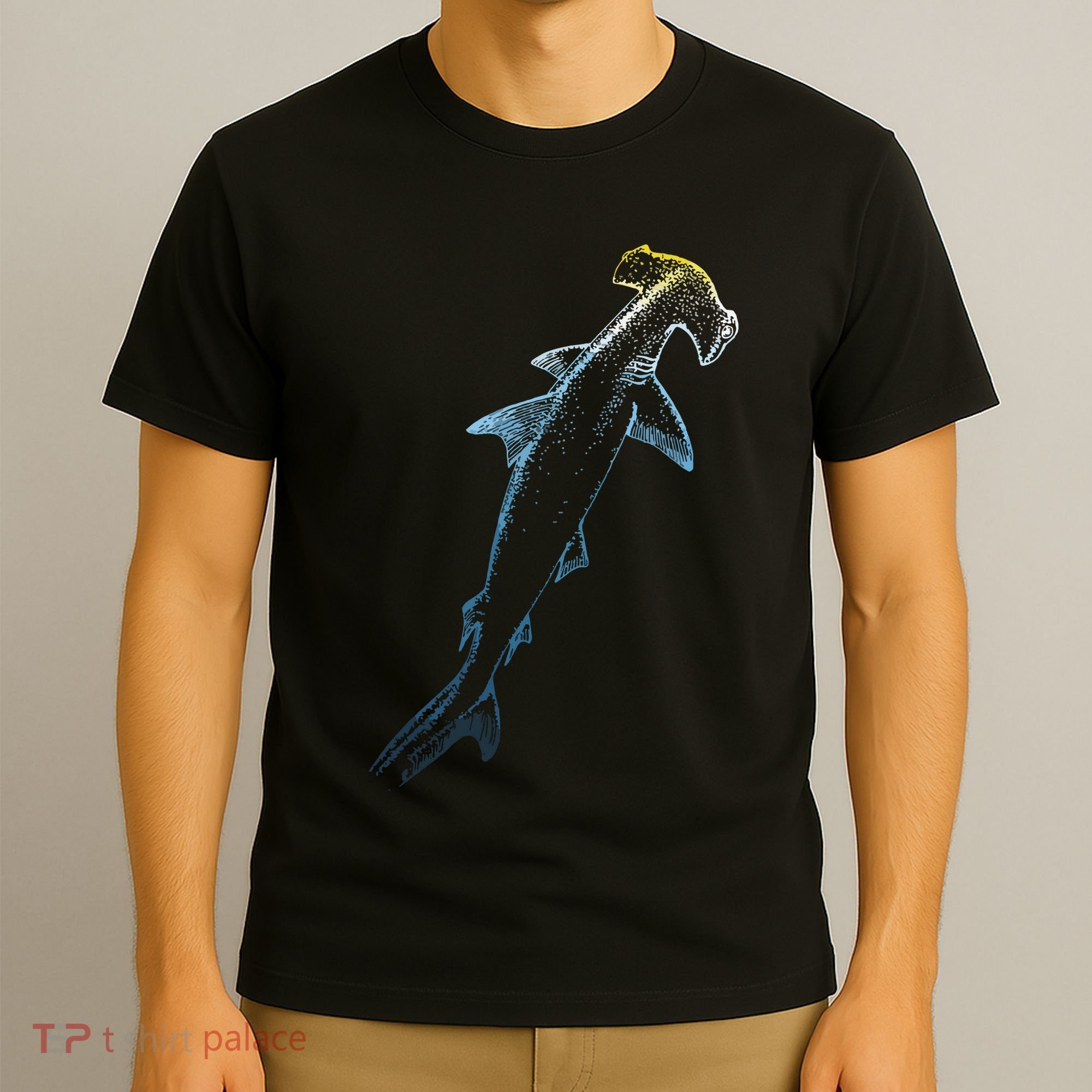 Beautiful Colors Swimming Hammerhead Shark Lovers T-Shirt