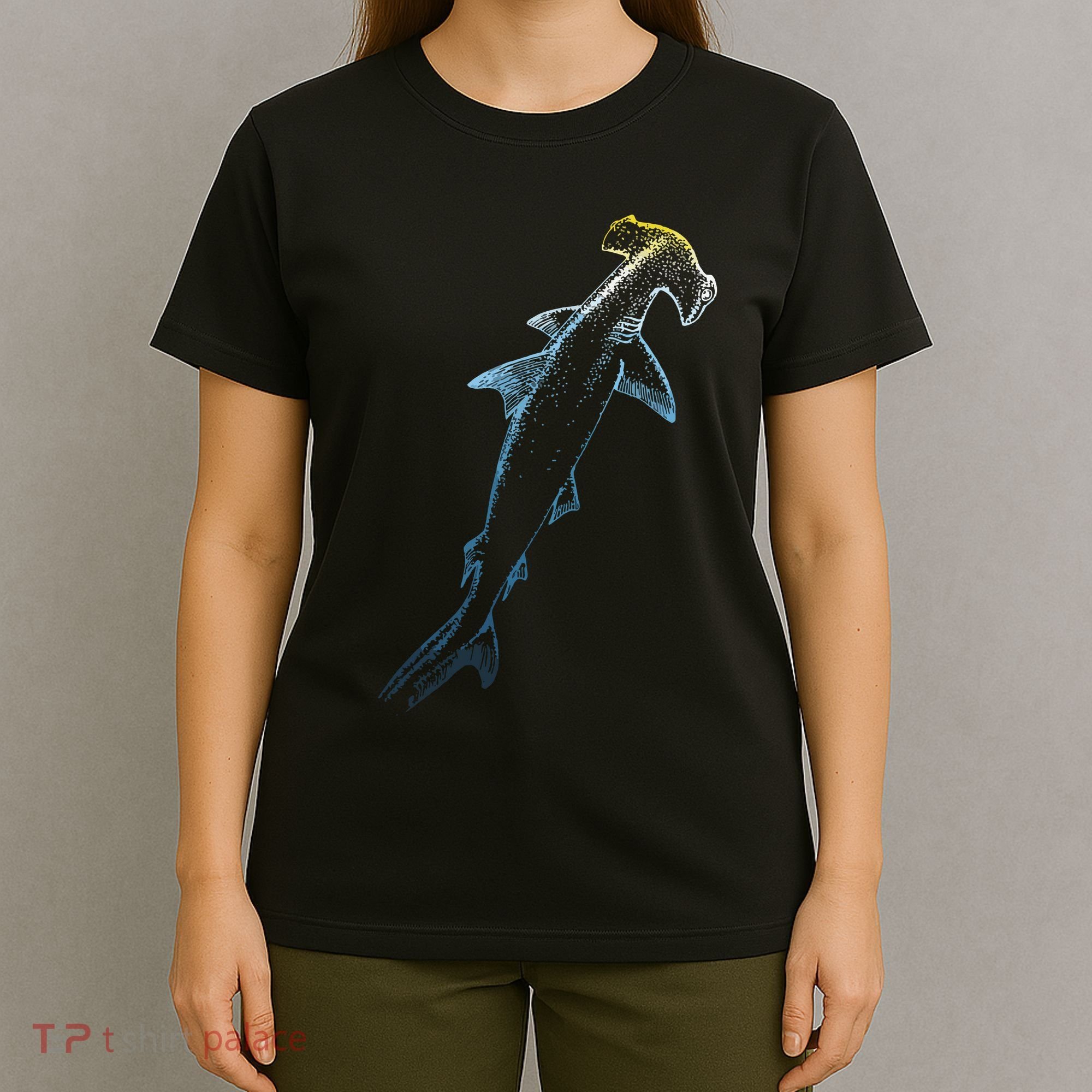 Beautiful Colors Swimming Hammerhead Shark Lovers T-Shirt