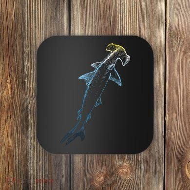 Beautiful Colors Swimming Hammerhead Shark Lovers Coaster