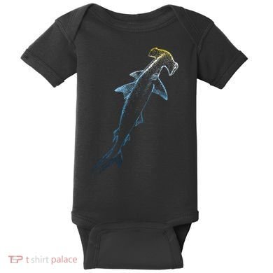 Beautiful Colors Swimming Hammerhead Shark Lovers Baby Bodysuit