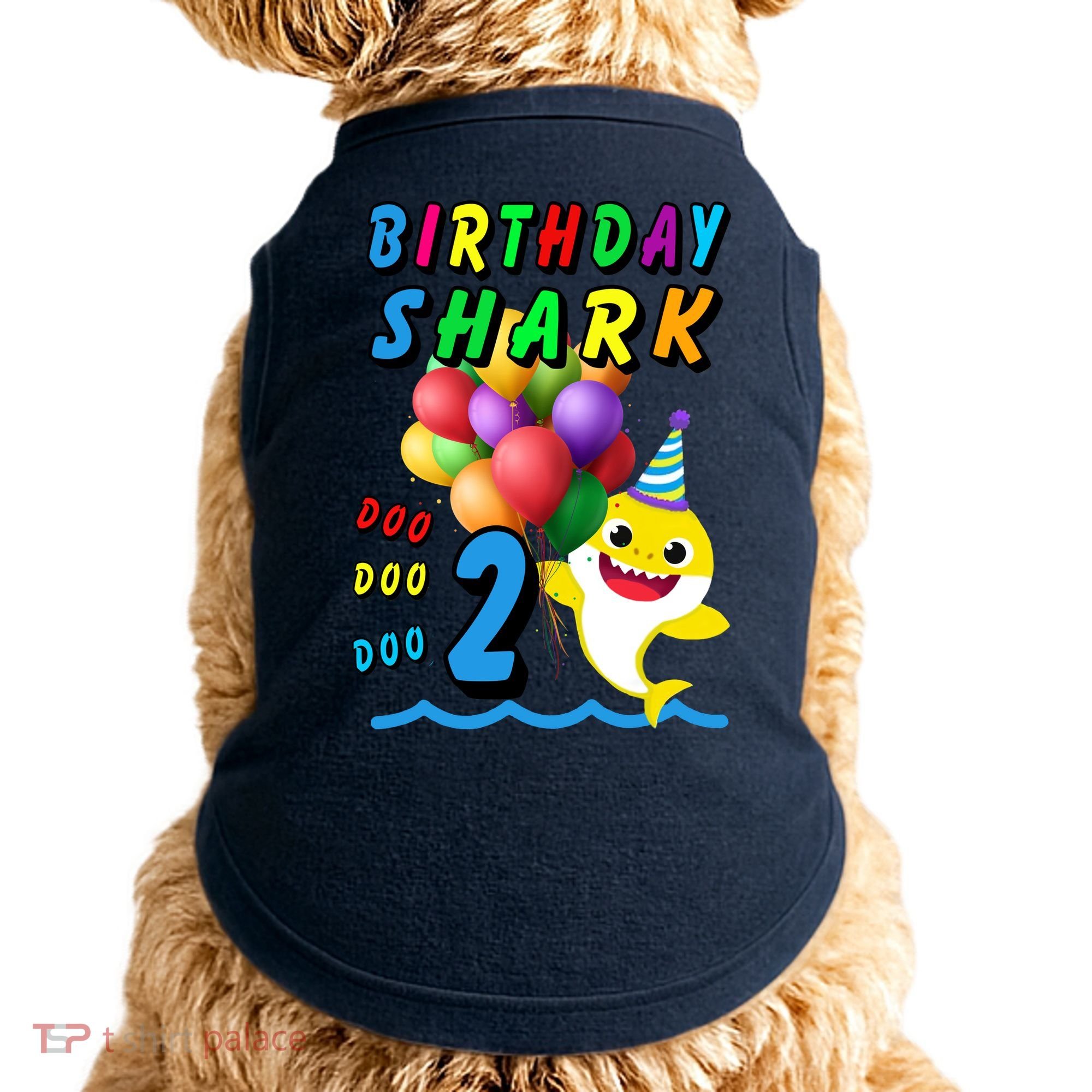 Baby Cute Shark Birthday Boy 2 Year Old Doggie Tank