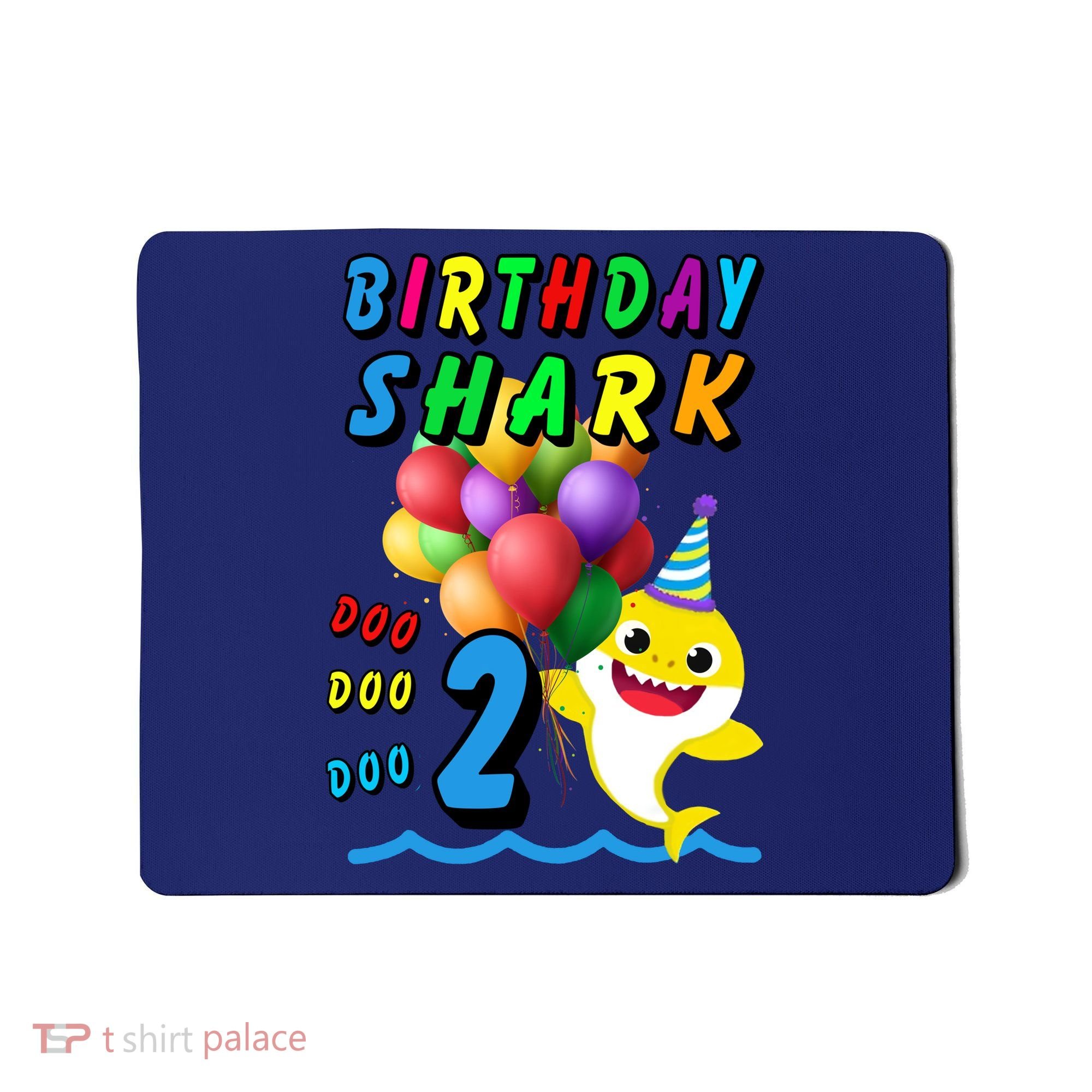 Baby Cute Shark Birthday Boy 2 Year Old Mousepad