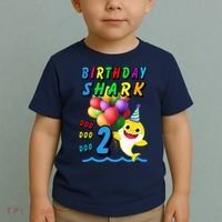 Baby Cute Shark Birthday Boy 2 Year Old Toddler T-Shirt thumb 2