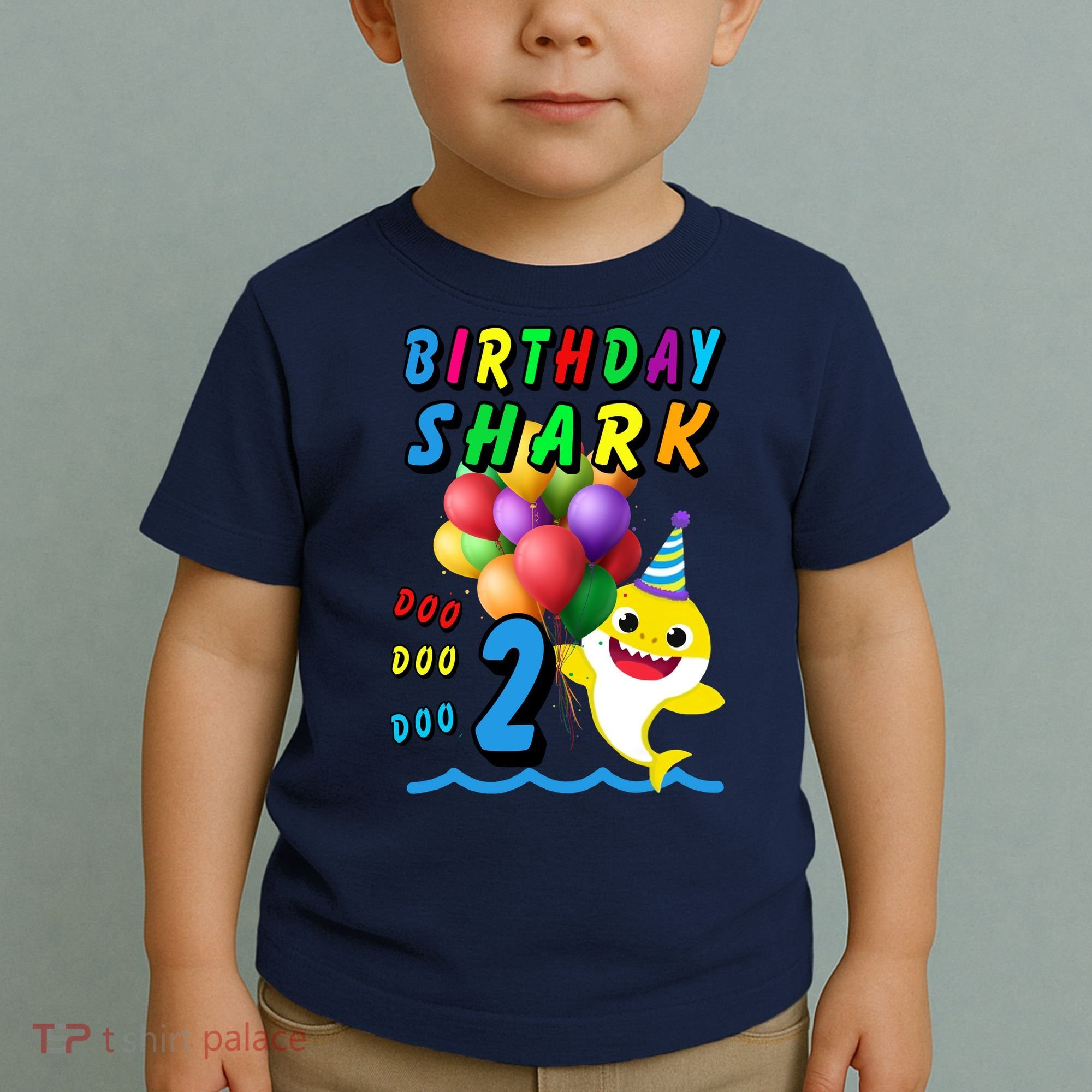 Baby Cute Shark Birthday Boy 2 Year Old Toddler T-Shirt