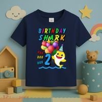 Baby Cute Shark Birthday Boy 2 Year Old Toddler T-Shirt thumb 3