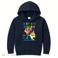 Baby Cute Shark Birthday Boy 2 Year Old Kids Hoodie thumb 0