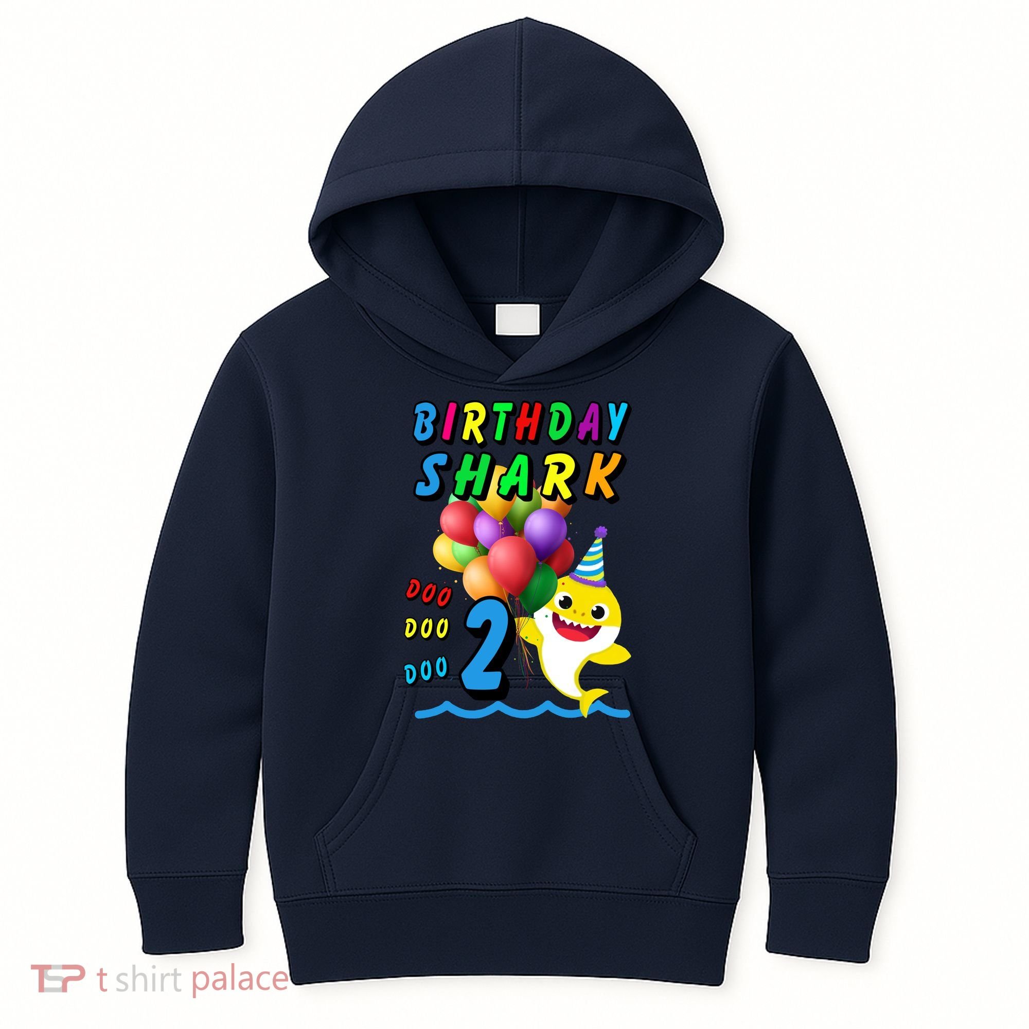 Baby Cute Shark Birthday Boy 2 Year Old Kids Hoodie