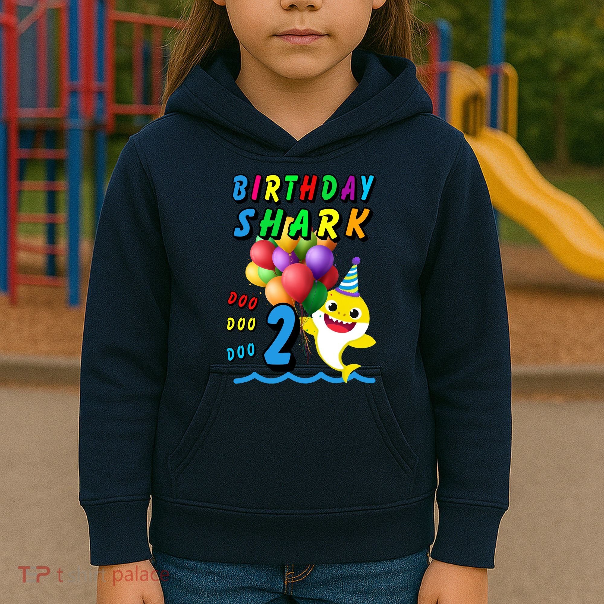 Baby Cute Shark Birthday Boy 2 Year Old Kids Hoodie
