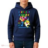 Baby Cute Shark Birthday Boy 2 Year Old Kids Hoodie thumb 4