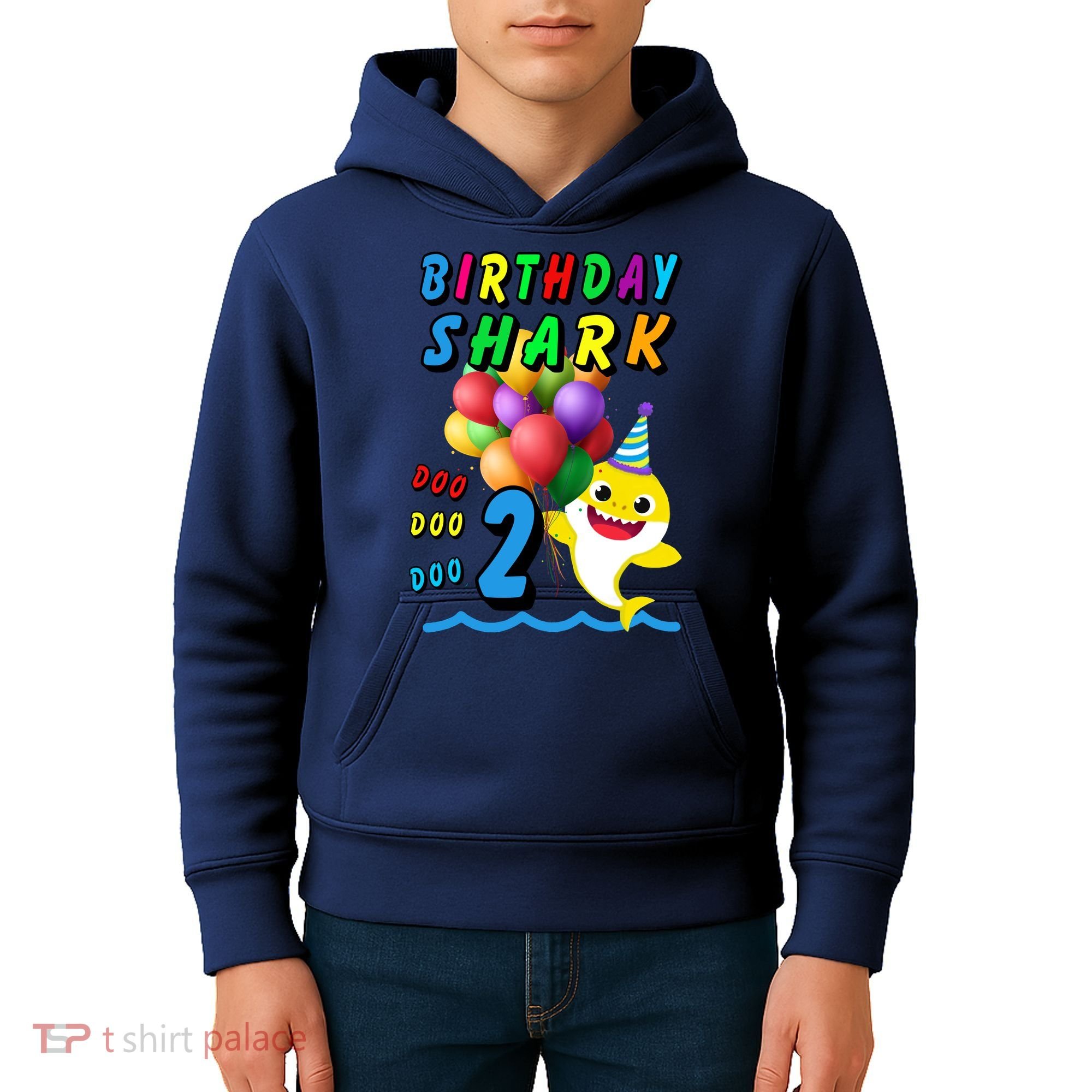 Baby Cute Shark Birthday Boy 2 Year Old Kids Hoodie
