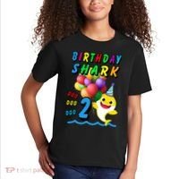 Baby Cute Shark Birthday Boy 2 Year Old Kids T-Shirt thumb 2