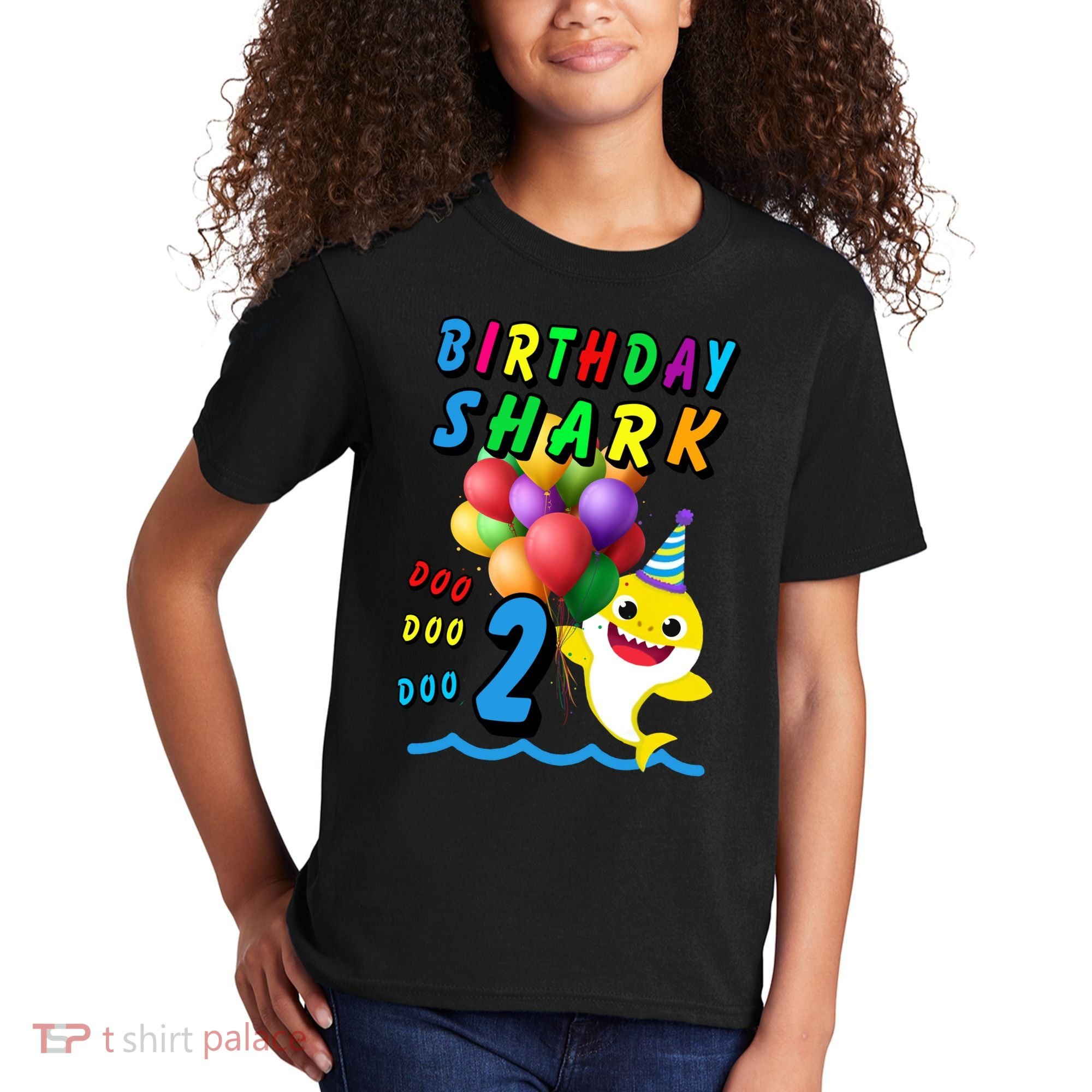 Baby Cute Shark Birthday Boy 2 Year Old Kids T-Shirt