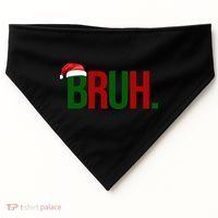 Bruh Christmas Santa Funny USA-Made Doggie Bandana thumb 0