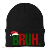 Bruh Christmas Santa Funny Beanie thumb 0