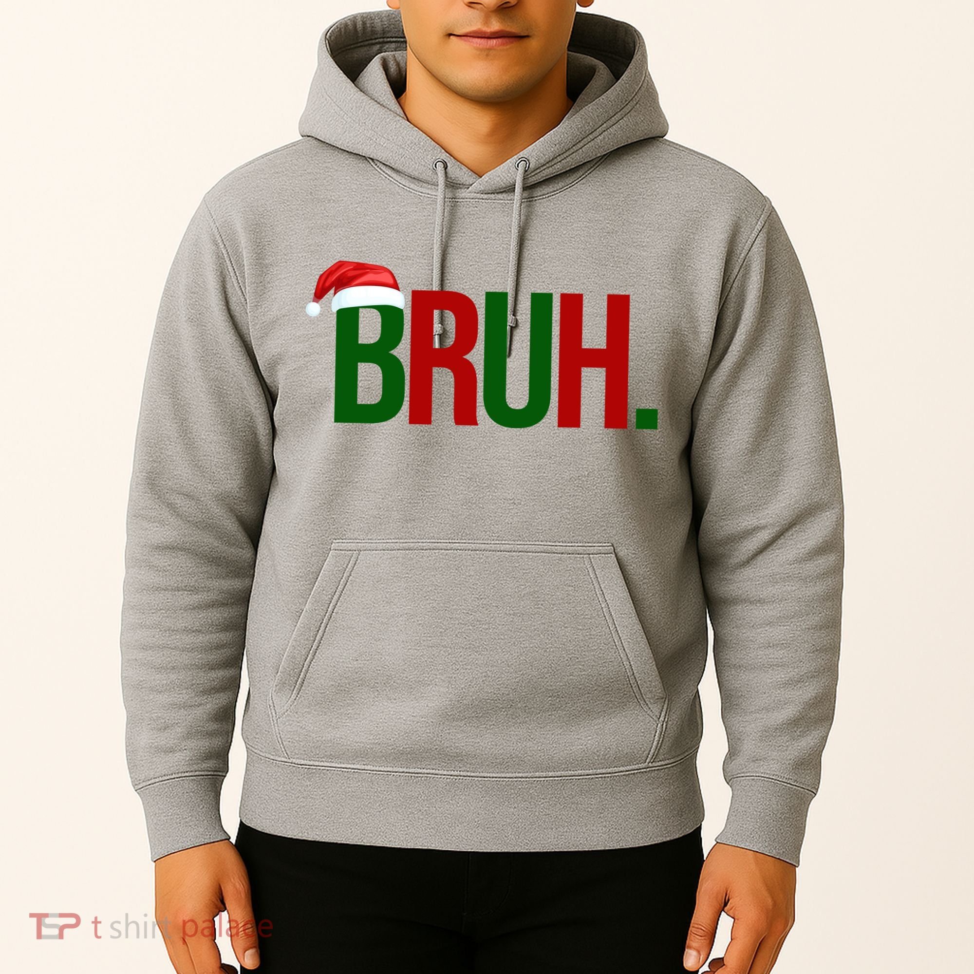 Bruh Christmas Santa Funny Hoodie