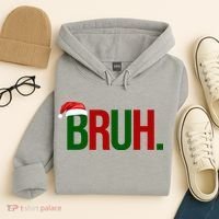 Bruh Christmas Santa Funny Hoodie thumb 4