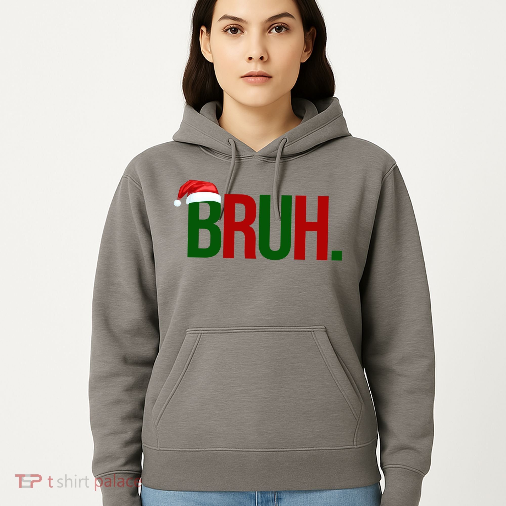 Bruh Christmas Santa Funny Hoodie
