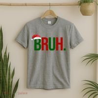 Bruh Christmas Santa Funny T-Shirt thumb 2