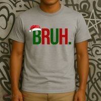Bruh Christmas Santa Funny T-Shirt thumb 3