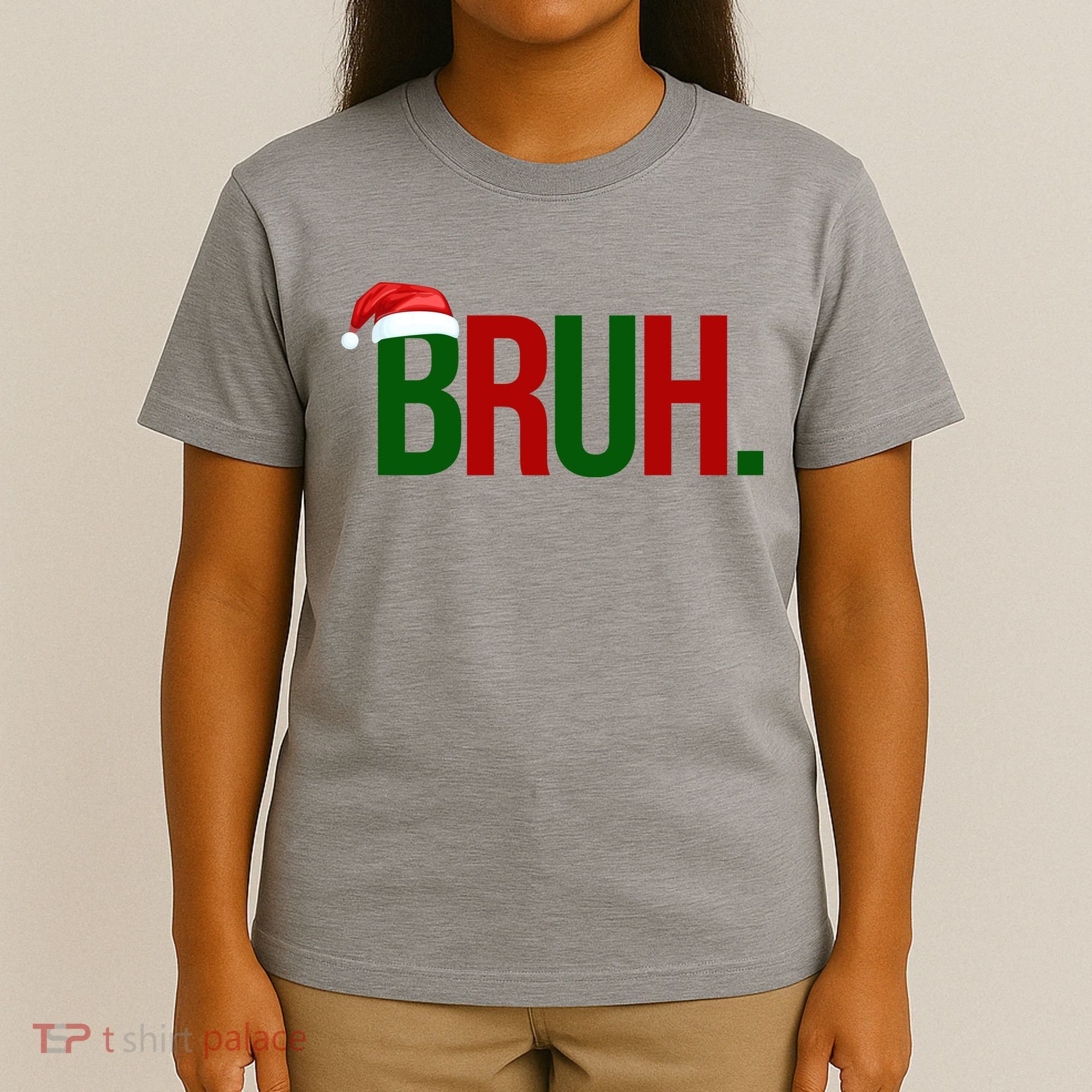 Bruh Christmas Santa Funny T-Shirt