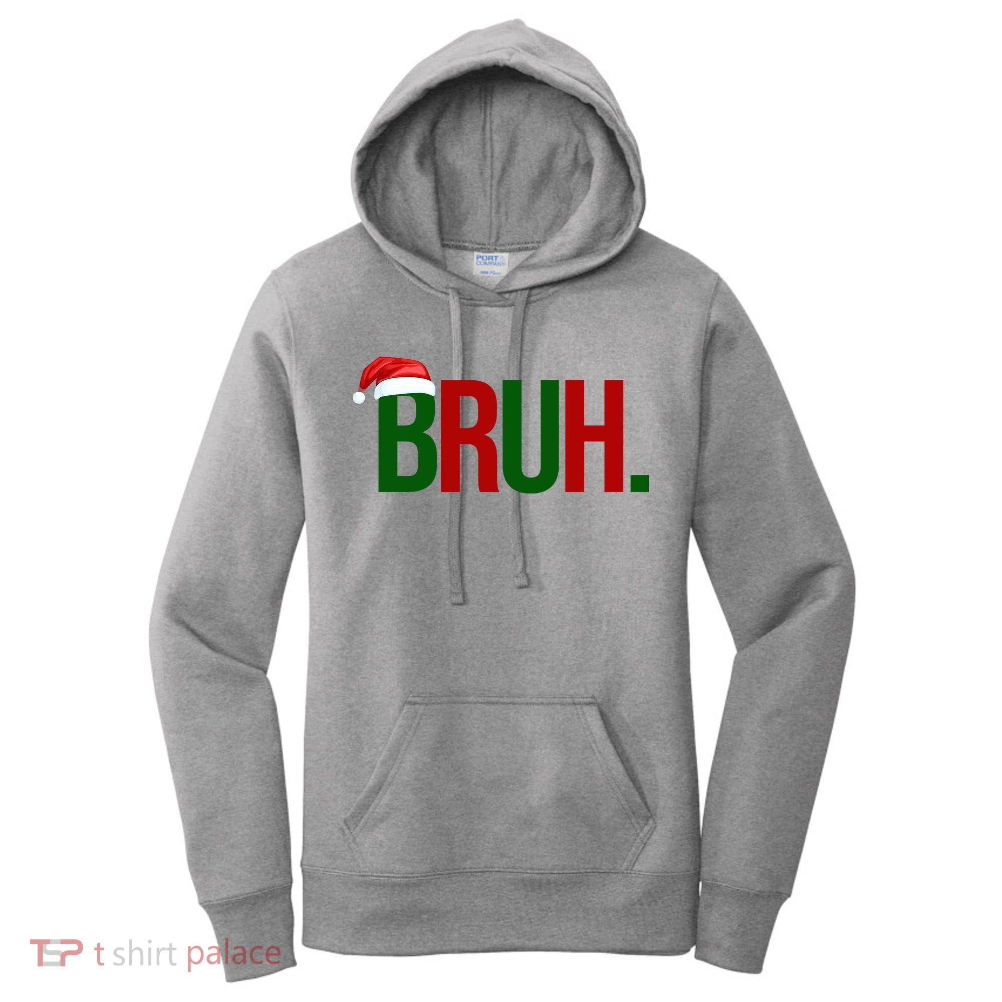 Bruh Christmas Santa Funny Women's Hoodie