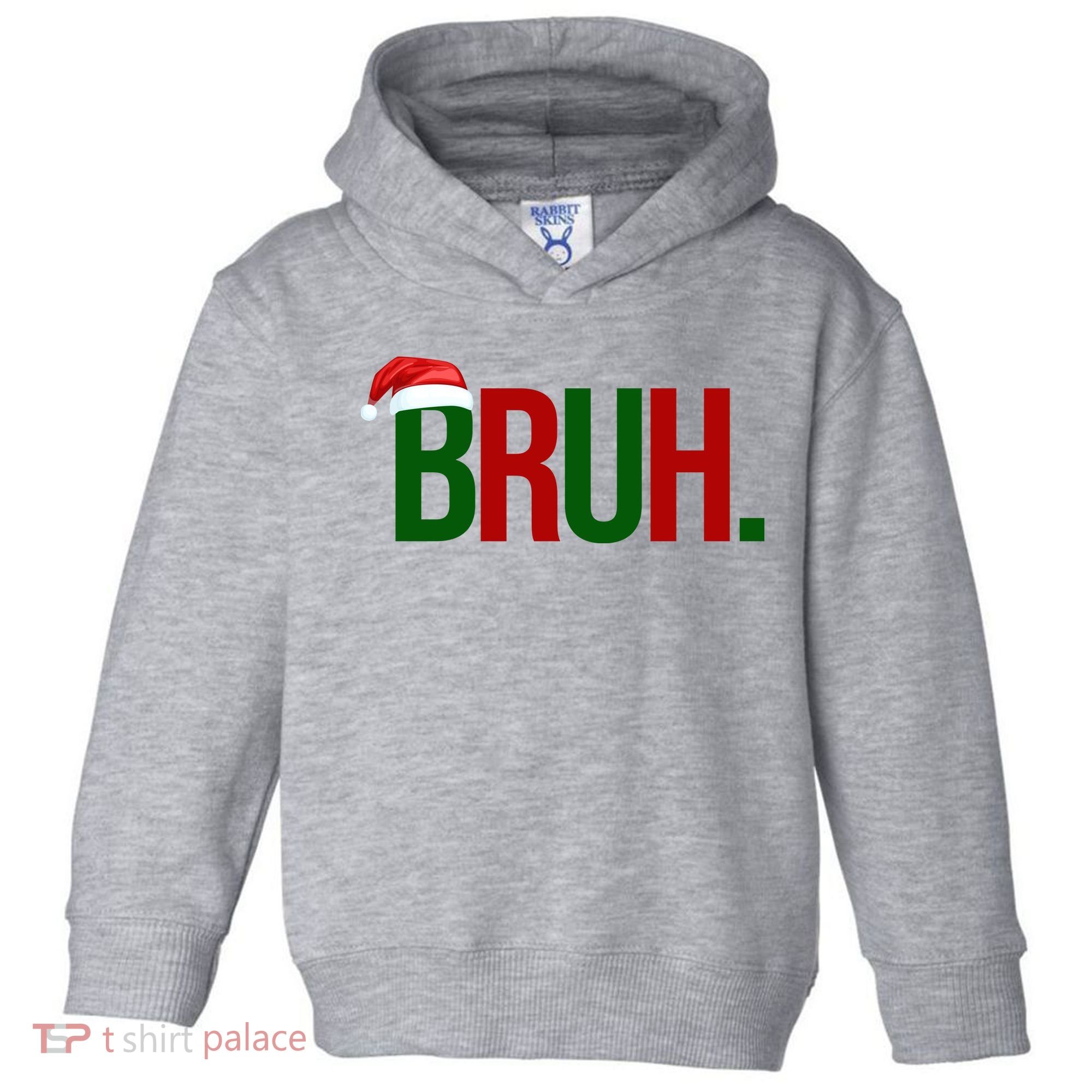 Bruh Christmas Santa Funny Toddler Hoodie