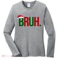 Bruh Christmas Santa Funny Women's Long Sleeve Shirt thumb 0