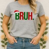 Bruh Christmas Santa Funny Women's T-Shirt thumb 2