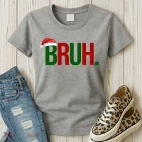 Bruh Christmas Santa Funny Women's T-Shirt thumb 3