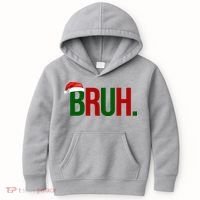 Bruh Christmas Santa Funny Kids Hoodie thumb 0