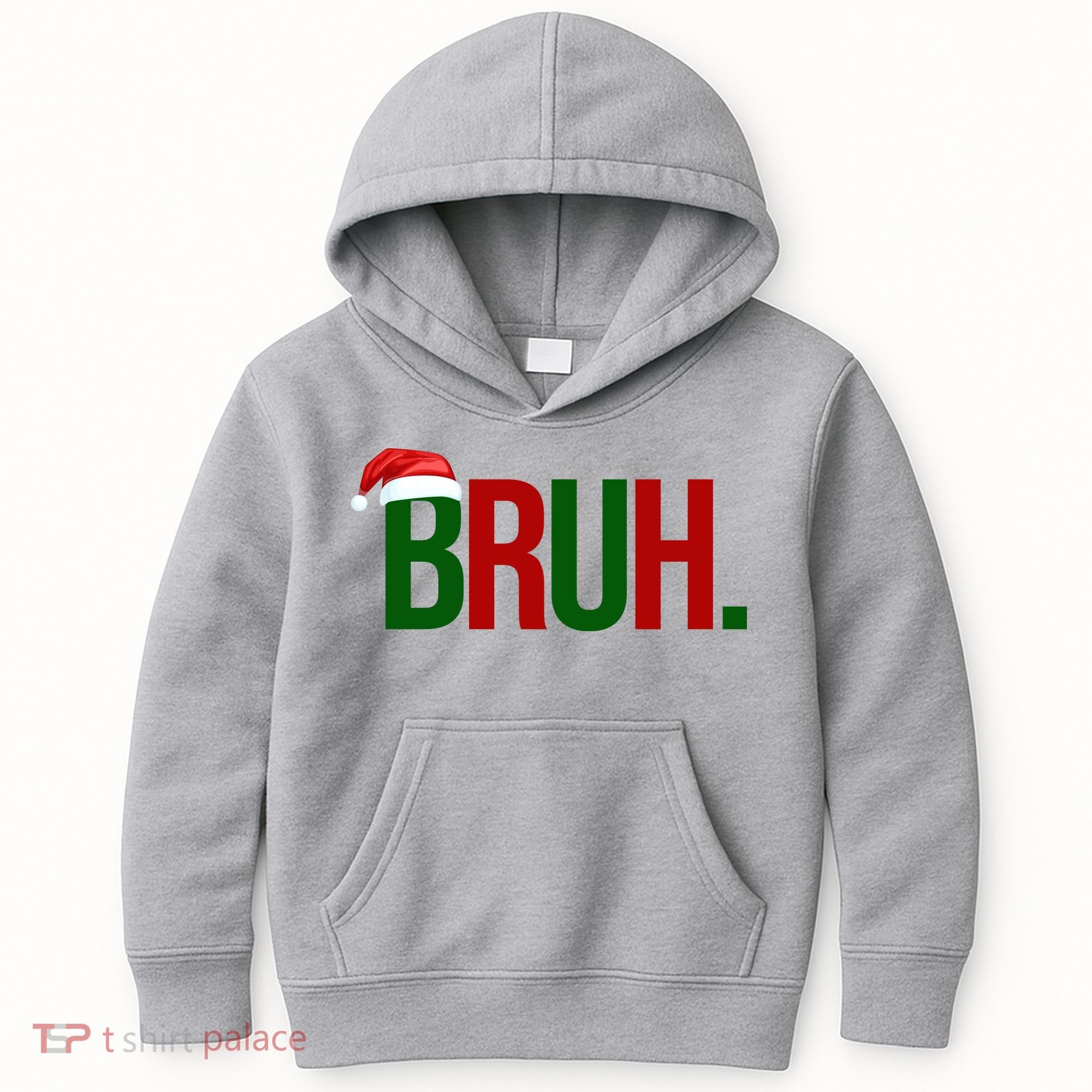 Bruh Christmas Santa Funny Kids Hoodie
