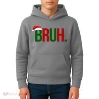 Bruh Christmas Santa Funny Kids Hoodie thumb 4