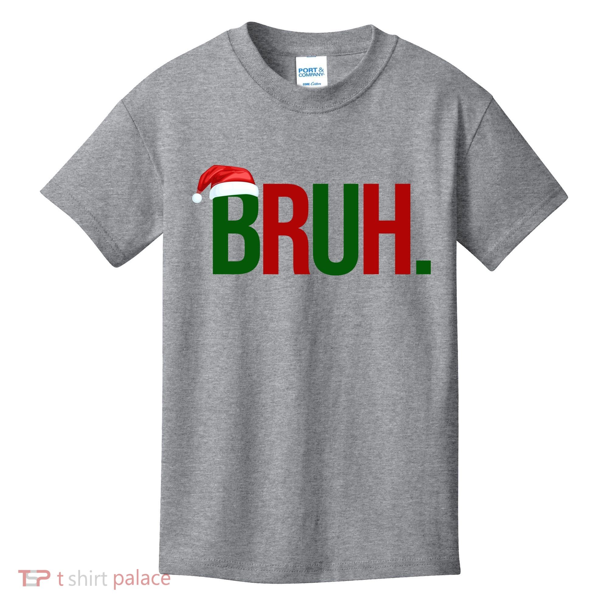 Bruh Christmas Santa Funny Kids T-Shirt