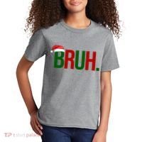 Bruh Christmas Santa Funny Kids T-Shirt thumb 2