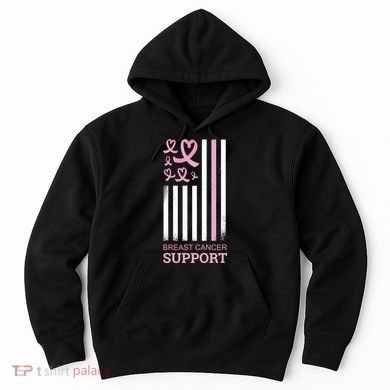 Breast Cancer Support Usa Flag Hoodie